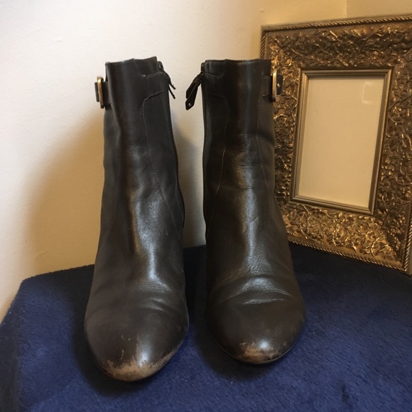 💕Cole Haan Air Side Zip Top Buckle Brown Booties - Picture 4 of 8